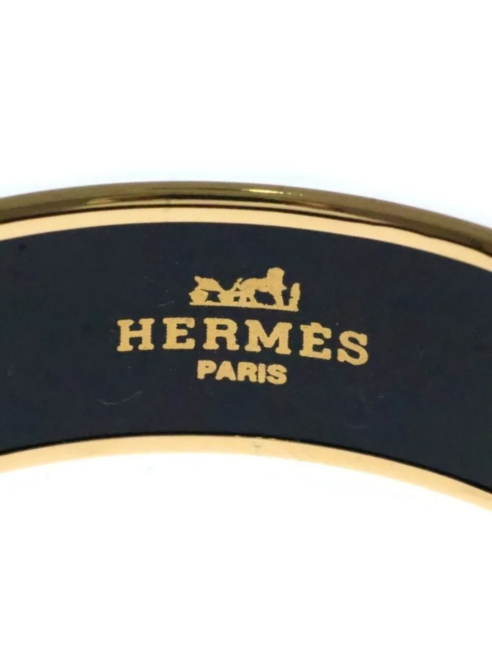 Hermes Enamel Bangle Brown Gold Bracelet